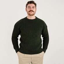 Load image into Gallery viewer, Men's Wool Ribbed Aran Isle Sweater