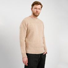 Load image into Gallery viewer, Men's Wool Ribbed Aran Isle Sweater
