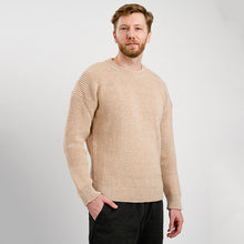 Load image into Gallery viewer, Men's Wool Ribbed Aran Isle Sweater