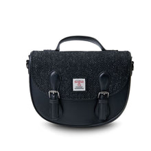 Load image into Gallery viewer, Medium Harris Tweed & Leather Plaid Satchel