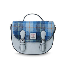 Load image into Gallery viewer, Medium Harris Tweed & Leather Plaid Satchel