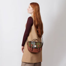 Load image into Gallery viewer, Medium Harris Tweed & Leather Plaid Satchel