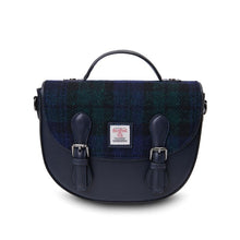 Load image into Gallery viewer, Medium Harris Tweed & Leather Plaid Satchel