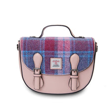 Load image into Gallery viewer, Medium Harris Tweed & Leather Plaid Satchel