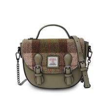 Load image into Gallery viewer, Medium Harris Tweed & Leather Plaid Satchel