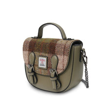 Load image into Gallery viewer, Medium Harris Tweed & Leather Plaid Satchel