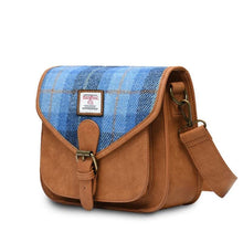 Load image into Gallery viewer, Harris Tweed Tartan Saddle Shoulder Bag- Medium