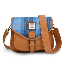 Load image into Gallery viewer, Harris Tweed Tartan Saddle Shoulder Bag- Medium