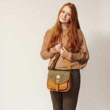Load image into Gallery viewer, Harris Tweed Tartan Saddle Shoulder Bag- Medium