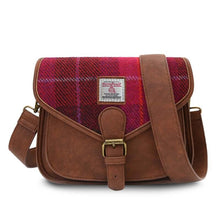 Load image into Gallery viewer, Harris Tweed Tartan Saddle Shoulder Bag- Medium