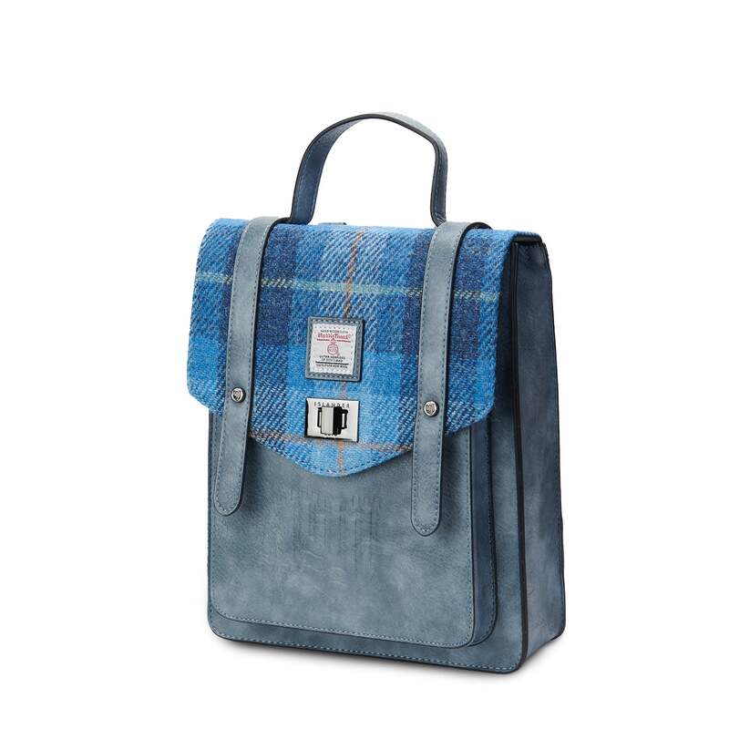 The Mini Carloway Backpack Blue Tartan