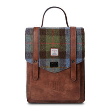 Load image into Gallery viewer, Harris Tweed & Leather Laptop Backpack