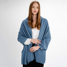 Load image into Gallery viewer, Women's Lambswool Aran Ribbed Shawl