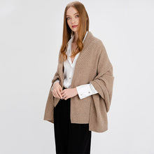 Load image into Gallery viewer, Women's Lambswool Aran Ribbed Shawl