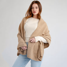 Load image into Gallery viewer, Women's Lambswool Aran Ribbed Shawl
