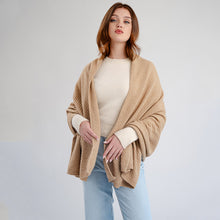 Load image into Gallery viewer, Women's Lambswool Aran Ribbed Shawl