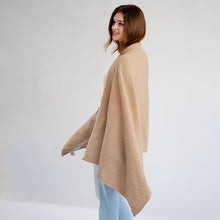 Load image into Gallery viewer, Women's Lambswool Aran Ribbed Shawl