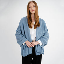 Load image into Gallery viewer, Women's Lambswool Aran Ribbed Shawl