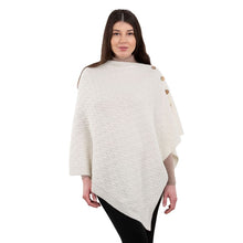 Load image into Gallery viewer, Ladies Lambswool Aran Button-Up Poncho
