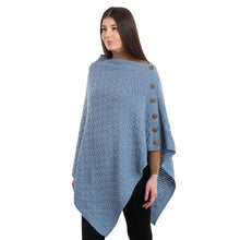 Load image into Gallery viewer, Ladies Lambswool Aran Button-Up Poncho