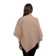 Load image into Gallery viewer, Ladies Lambswool Aran Button-Up Poncho