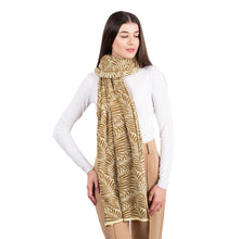 Load image into Gallery viewer, Egyptian Cotton Aran Fern Knit Shawl