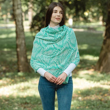 Load image into Gallery viewer, Egyptian Cotton Aran Fern Knit Shawl