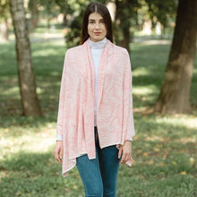 Load image into Gallery viewer, Egyptian Cotton Aran Fern Knit Shawl