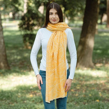 Load image into Gallery viewer, Egyptian Cotton Aran Fern Knit Shawl