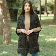 Load image into Gallery viewer, Aran Shawl Wrap Cardigan with Pockets