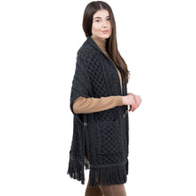 Load image into Gallery viewer, Aran Shawl Wrap Cardigan with Pockets