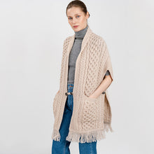 Load image into Gallery viewer, Aran Shawl Wrap Cardigan with Pockets