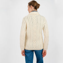 Load image into Gallery viewer, Ladies Button Green Irish Aran Cardigan