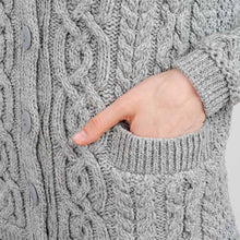 Load image into Gallery viewer, Ladies Button Green Irish Aran Cardigan