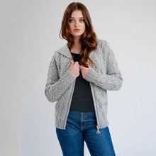 Load image into Gallery viewer, Aran Merino Zip Cardigan for Ladies