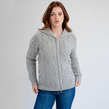 Load image into Gallery viewer, Aran Merino Zip Cardigan for Ladies