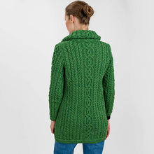 Load image into Gallery viewer, Women's Double Collar Aran Cardigan with Zipper