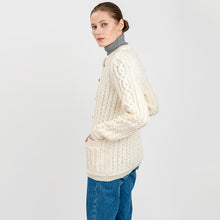Load image into Gallery viewer, Ladies Traditional Aran Wool Cardigan