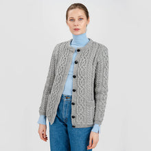 Load image into Gallery viewer, Ladies Traditional Aran Wool Cardigan