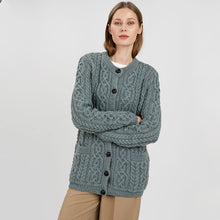 Load image into Gallery viewer, Ladies Traditional Aran Wool Cardigan