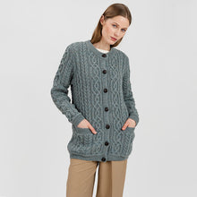 Load image into Gallery viewer, Ladies Traditional Aran Wool Cardigan