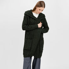 Load image into Gallery viewer, Ladies Hooded Honeycomb Cable Aran Coat