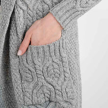 Load image into Gallery viewer, Ladies Hooded Honeycomb Cable Aran Coat