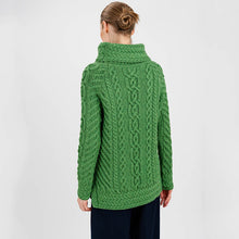 Load image into Gallery viewer, Traditional Ladies Funnel Neck Aran Sweater