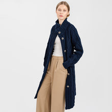 Load image into Gallery viewer, Long Ladies Irish Wool Aran Jacket