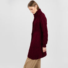 Load image into Gallery viewer, Long Ladies Irish Wool Aran Jacket