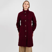 Load image into Gallery viewer, Long Ladies Irish Wool Aran Jacket