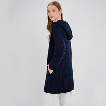 Load image into Gallery viewer, Irish Aran Cable Hooded Cardigan with Zip for Women