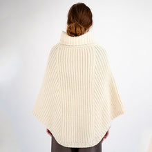 Load image into Gallery viewer, Ladies Rolled Collar Irish Poncho Sweater