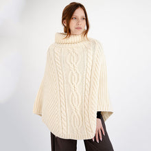 Load image into Gallery viewer, Ladies Rolled Collar Irish Poncho Sweater